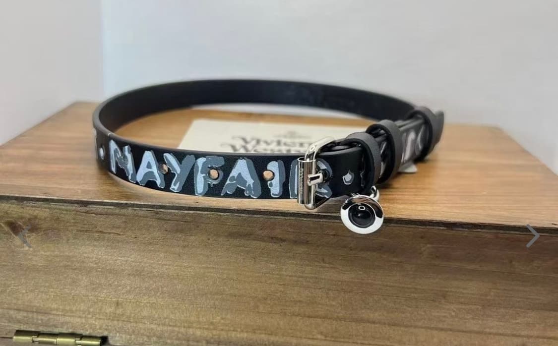 비비안웨스트우드 아카이브 레터링 orb 펑크 레더 초커 목걸이 상품이미지2