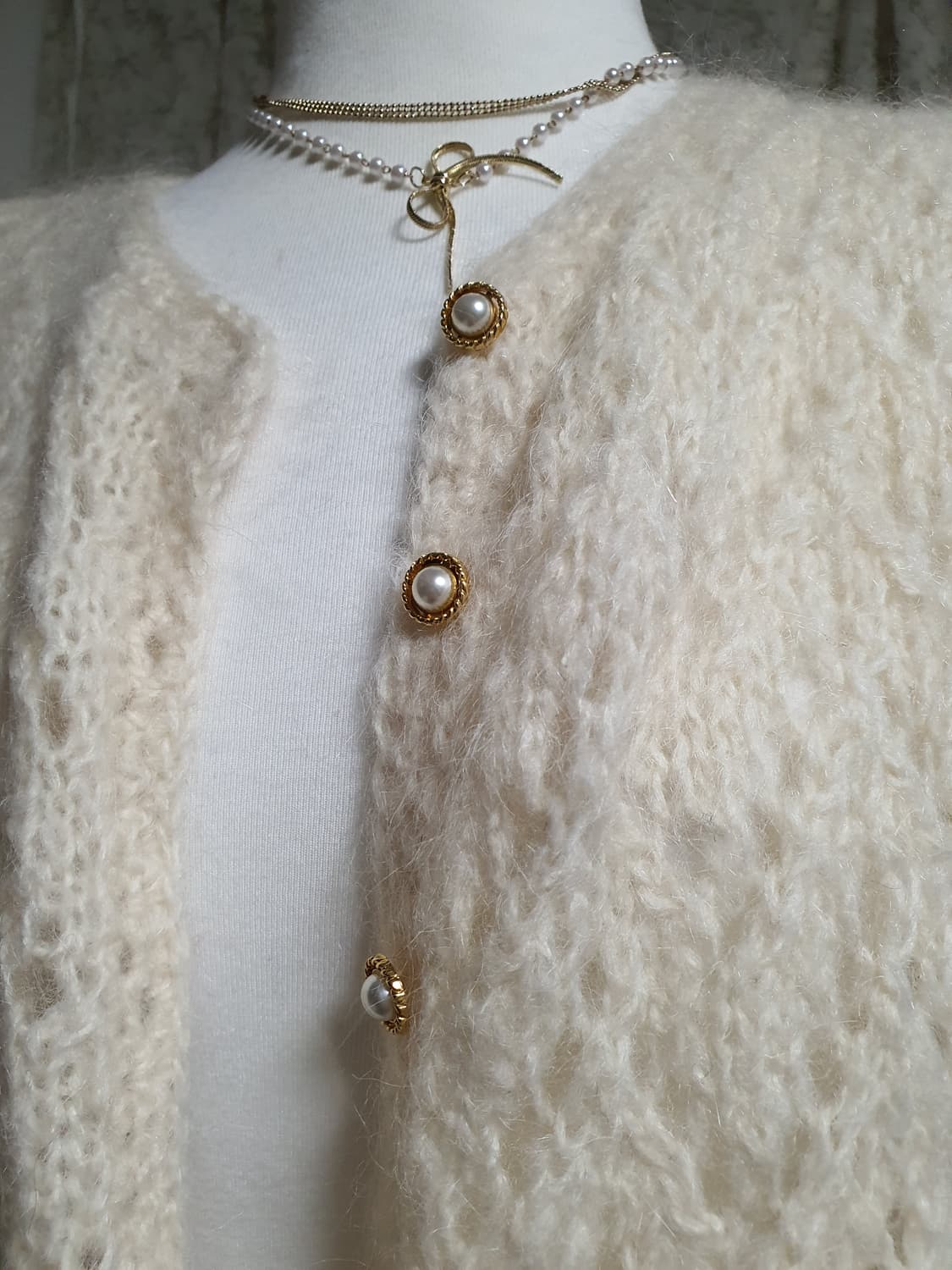 [빈티지] 아이보리 니트 가디건 상품이미지2