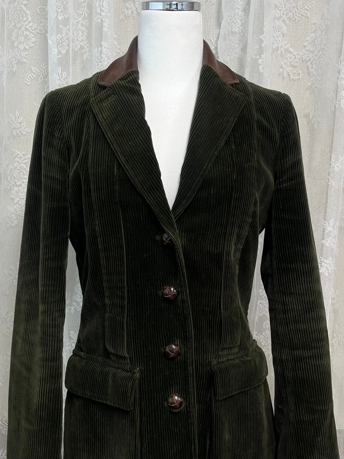 S) 랄프로렌 여성 빈티지 코듀로이 자켓 카키 상품이미지3