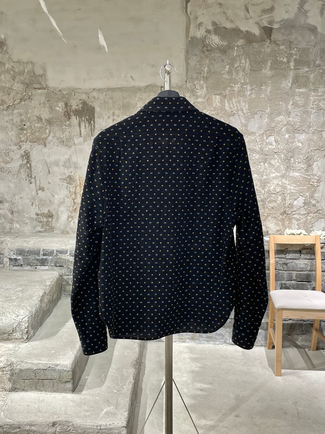 생로랑 차콜 트윈 포켓 패턴 울 셔츠 상품이미지6