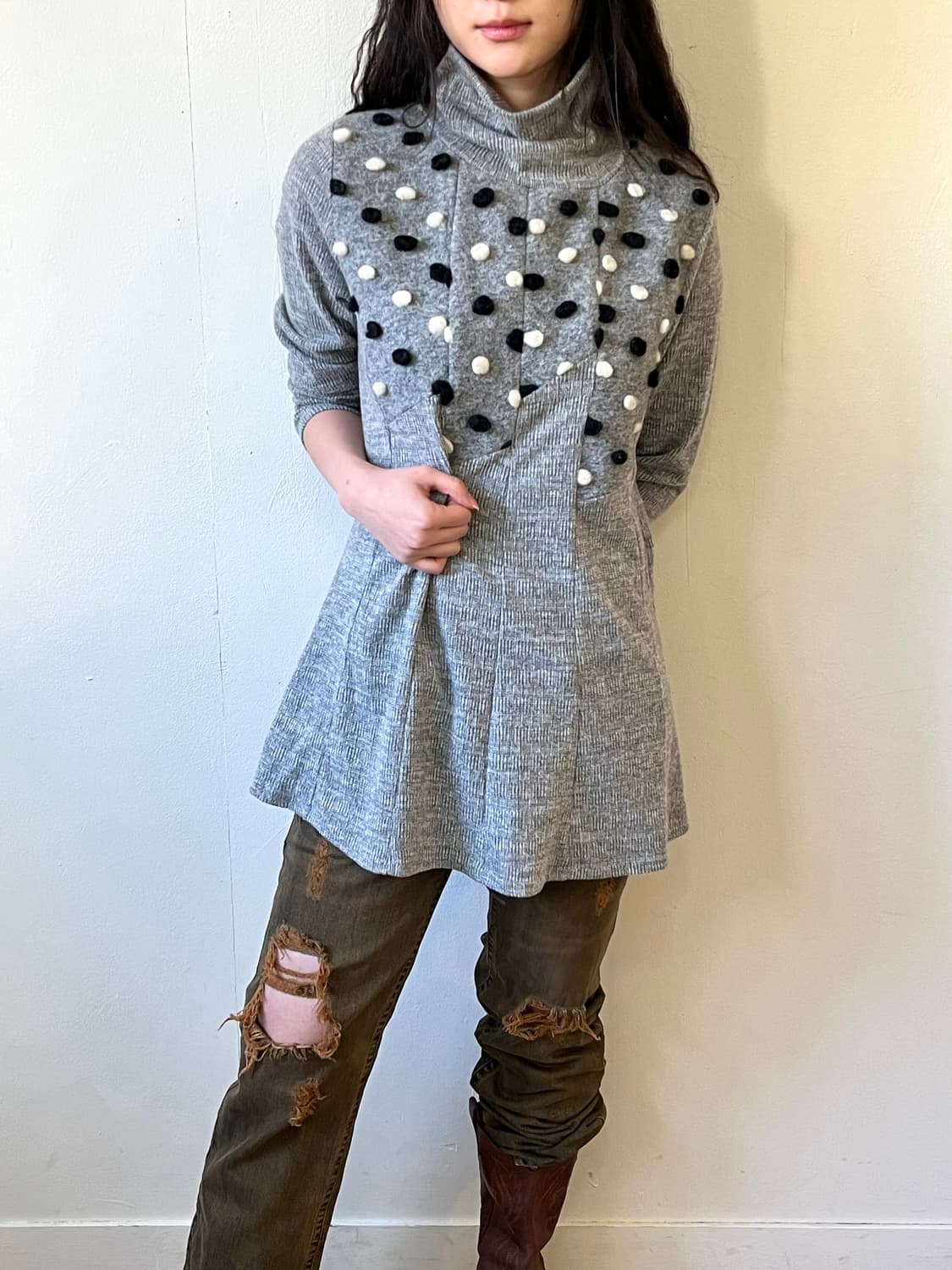 GRAND Paris 도트 롱 터틀넥 상품이미지6