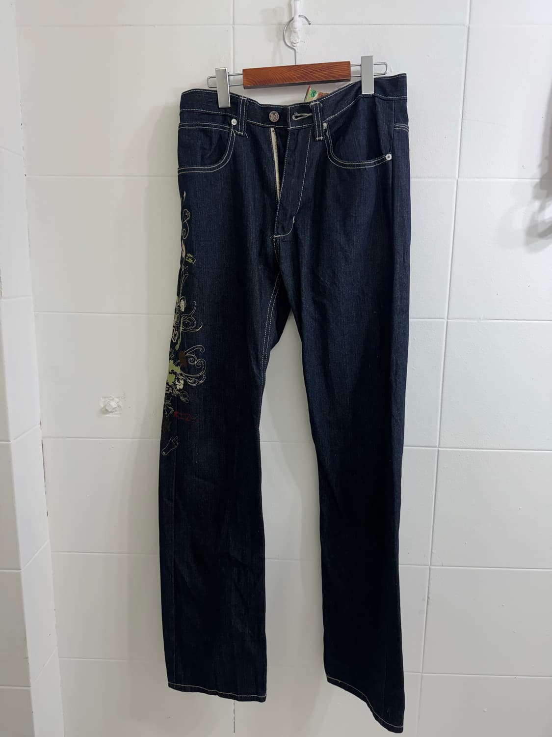 블러드 로즈 자수 스티치 데님 진  상품이미지4