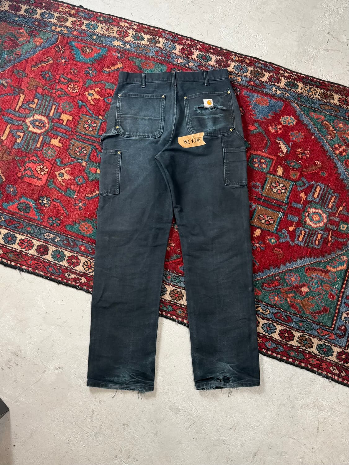 OG USA Made 칼하트 B01 더블니 블랙 칼하트 썩블니 카펜터 상품이미지4