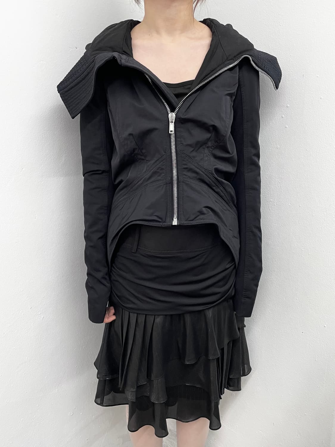 블랙 셔링 디테일 캉캉 프릴 스커트 상품이미지4