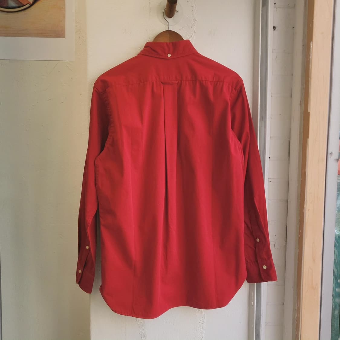 유니클로 레드 코튼 셔츠 상품이미지5