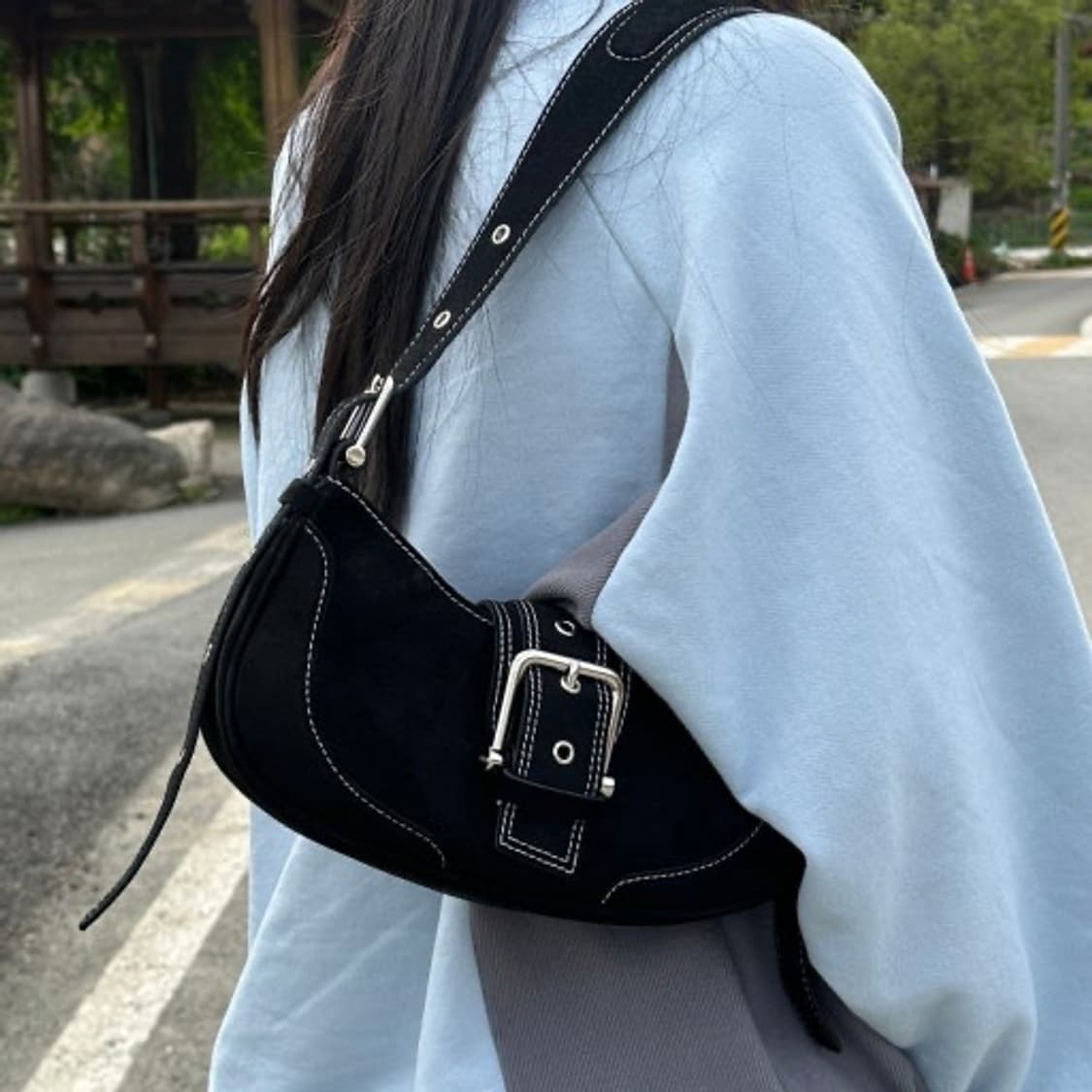 OSOI 오소이 가방 호보 브로클 블랙 데님 상품이미지6