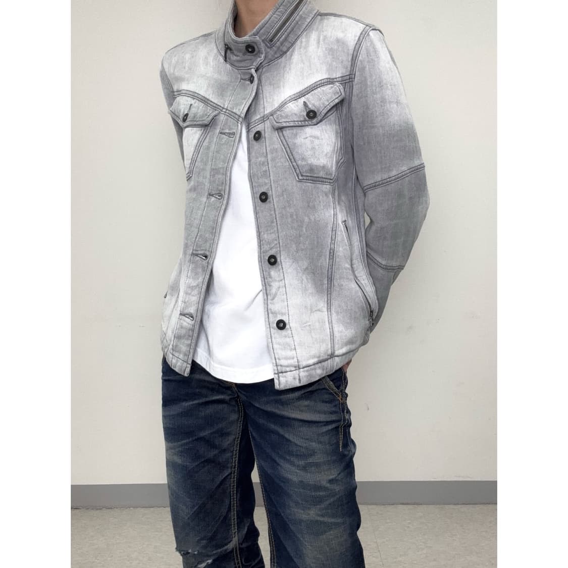 빈티지 흑청 데님 자켓 y2k 상품이미지2