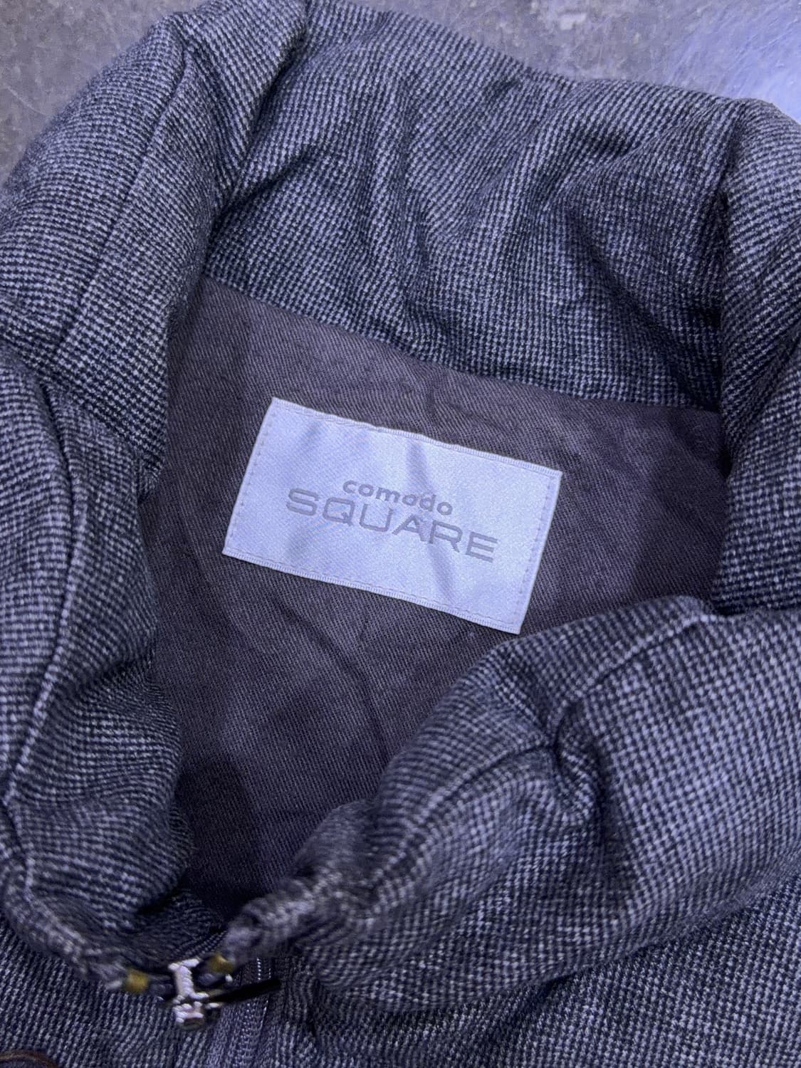 코모도 그레이 가죽패치 배색 캐쥬얼 패딩 베스트 조끼 100 상품이미지6