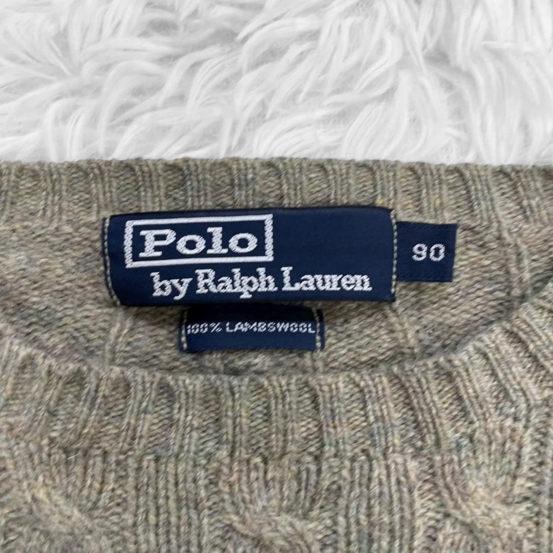 폴로 랄프로렌 포니 로고 케이블 라운드 니트 탄베이지 상품이미지4