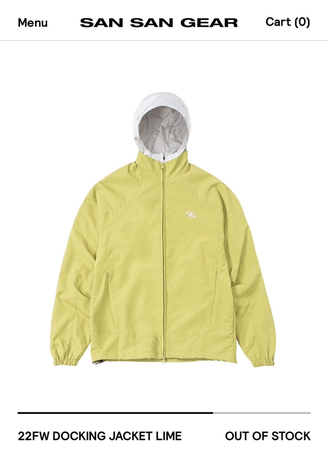 산산기어 도킹자켓 라임 3사이즈  상품이미지1