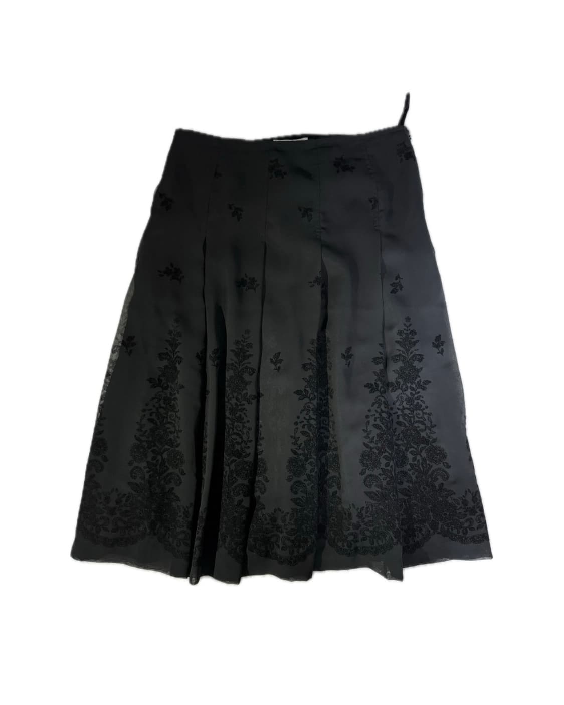 빈티지 플라워 자수 미디 스커트 상품이미지1