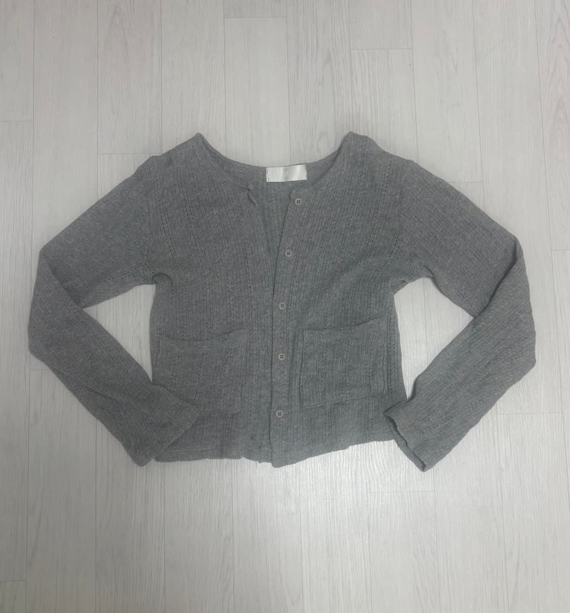 펀칭 회색 가디건 상품이미지1