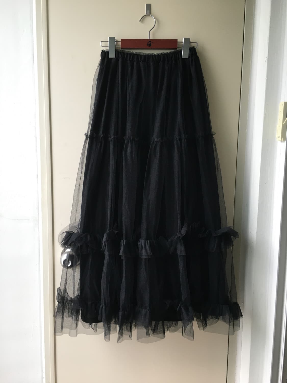 블랙 프릴 빈티지 스커트 상품이미지1