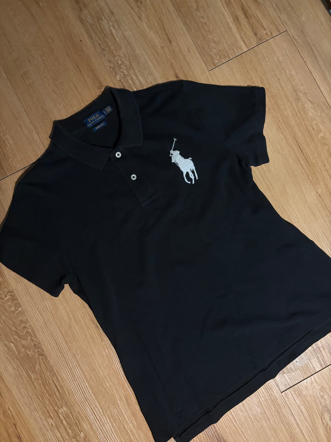 폴로 빅포니 스키니핏 카라티 반팔 블랙 상품이미지1