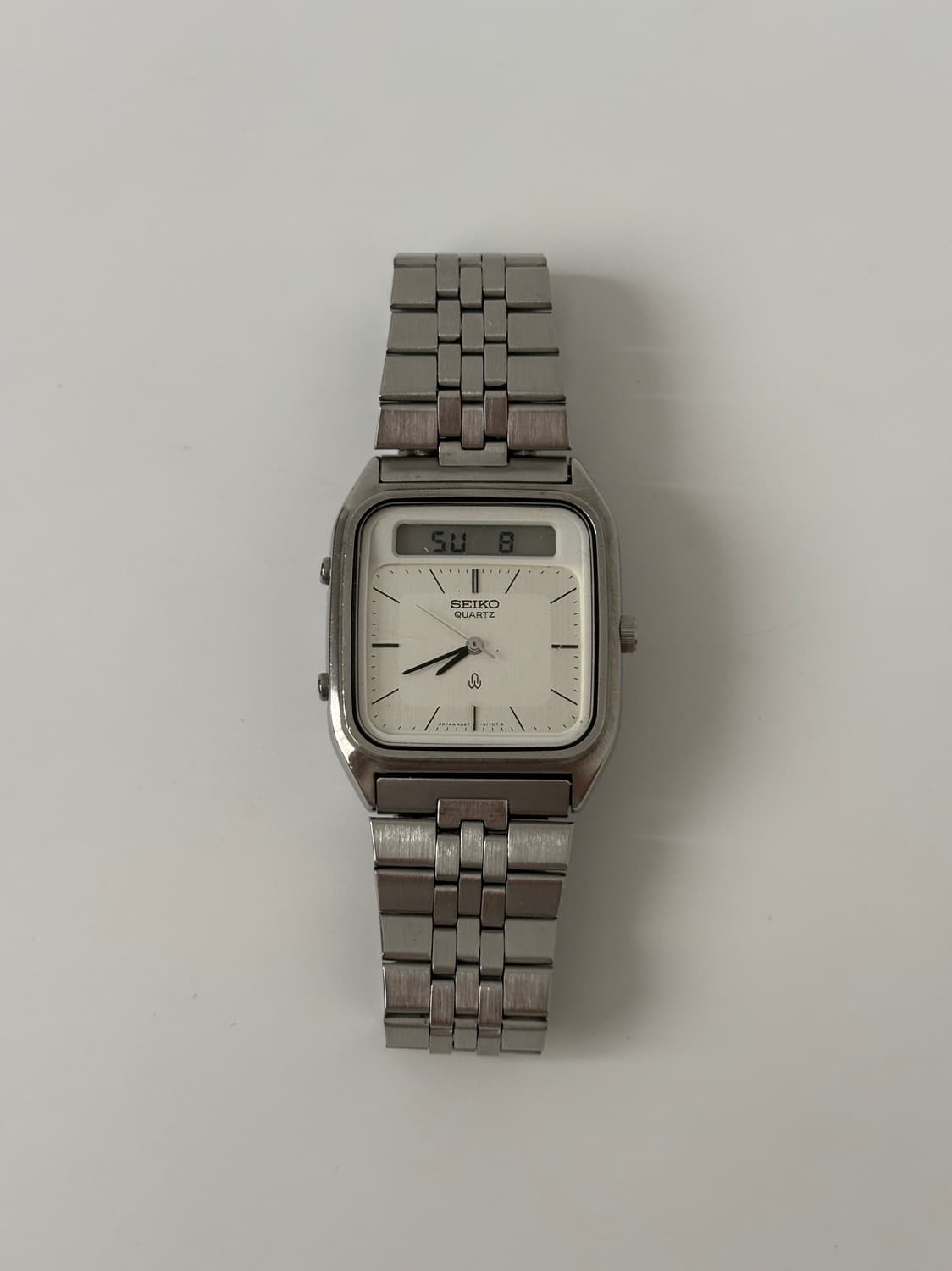 1980s Silver Square Ana Digi Quartz 상품이미지4