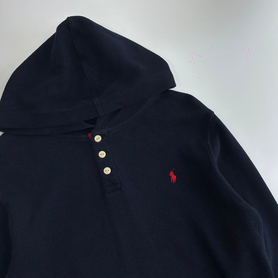 Polo 폴로 레드포니 네이비 와플 후드니트 상품이미지4