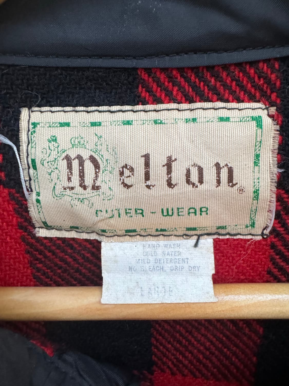 70s melton 빈티지 버팔로 체크 플란넬 울 셔츠 자켓 상품이미지6