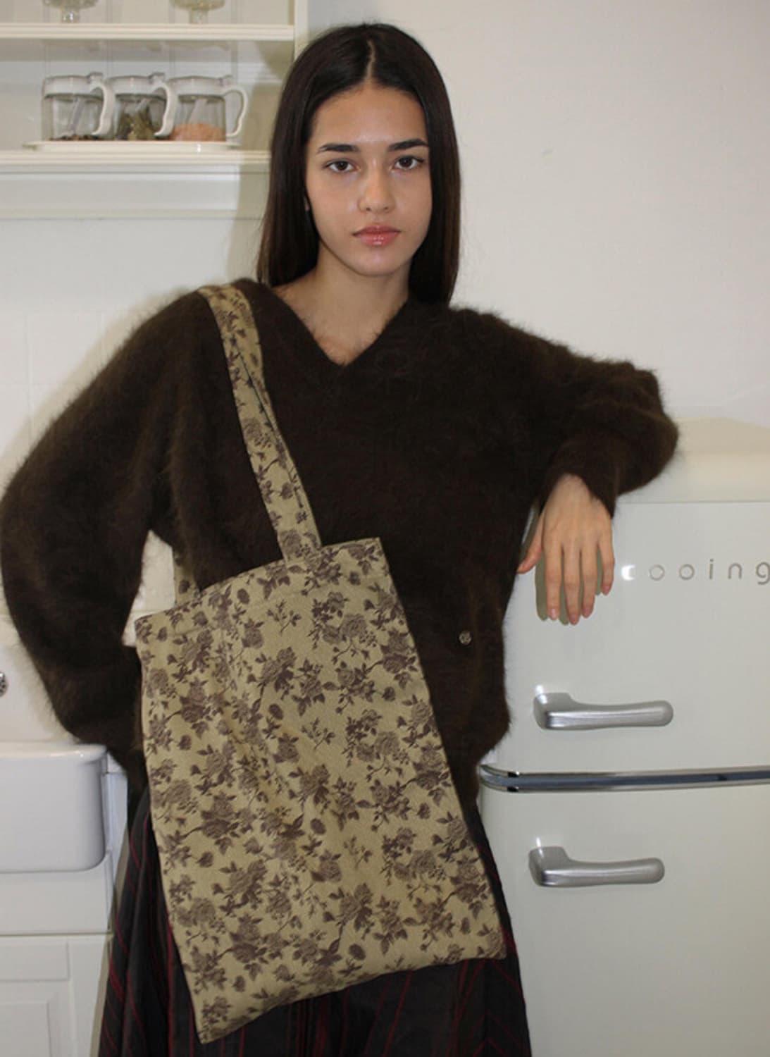 COLOCYNTH flowered eco-bag brown 상품이미지3