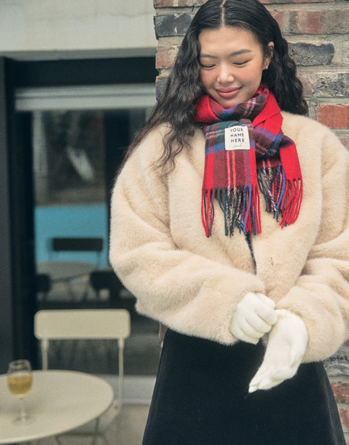 유어네임히얼 퍼자켓 펄 베이지 장희령 착용 상품이미지8