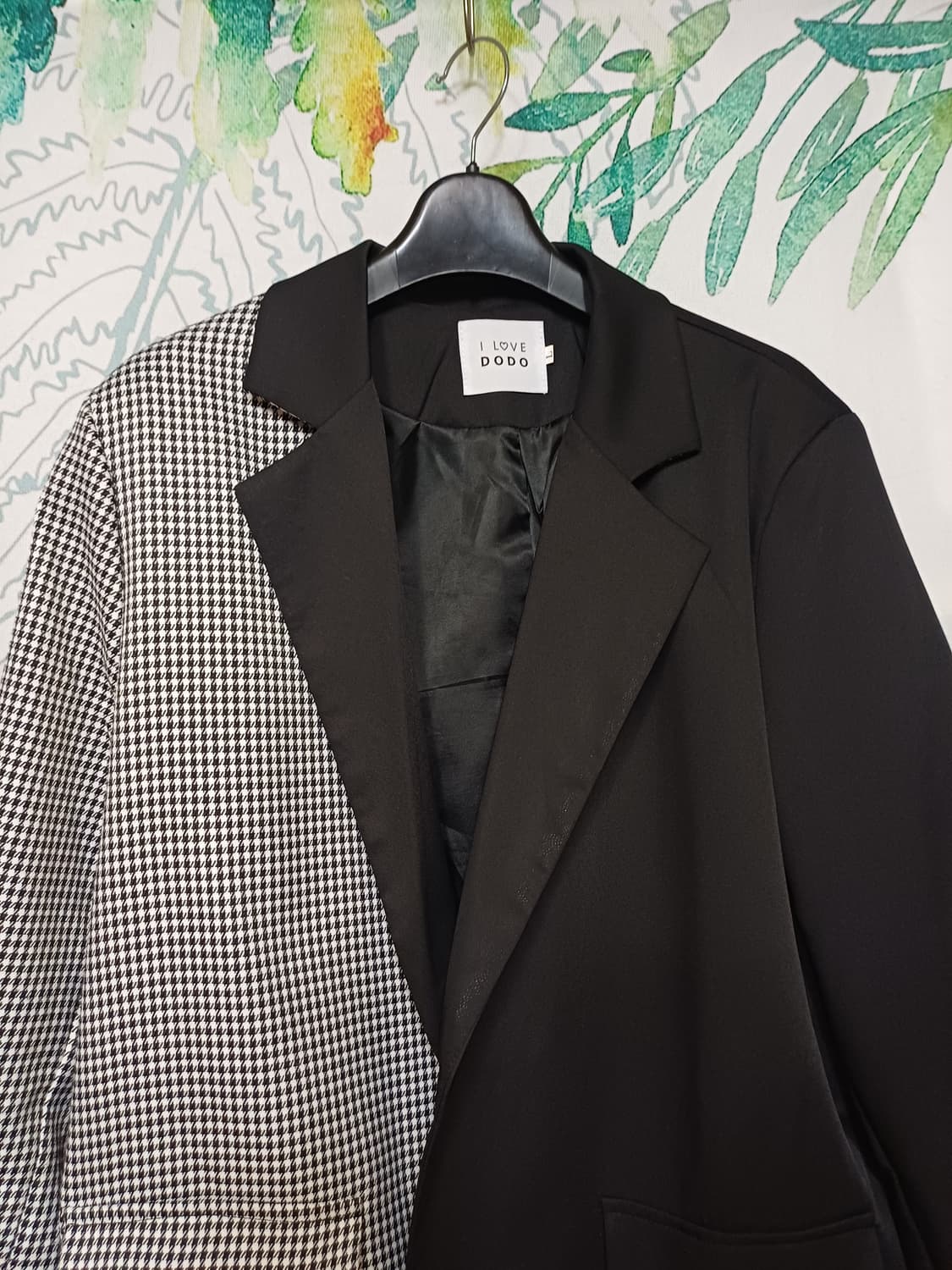 새상품급/유니크 체크 반반 자켓 블레이저 상품이미지2