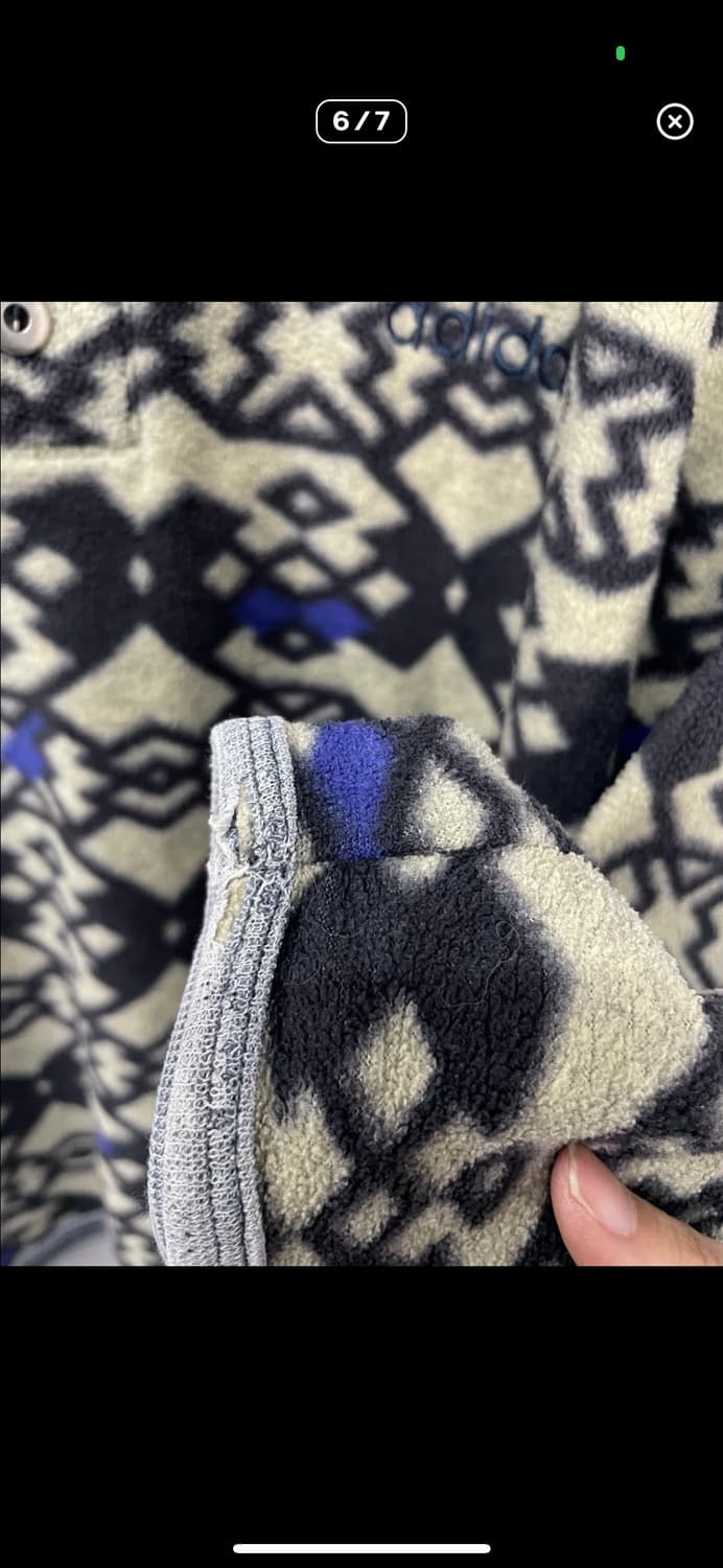 아디다스 90s 에스닉 나바호아즈텍패턴 스냅 버튼 풀오버 플리스A3172 상품이미지6