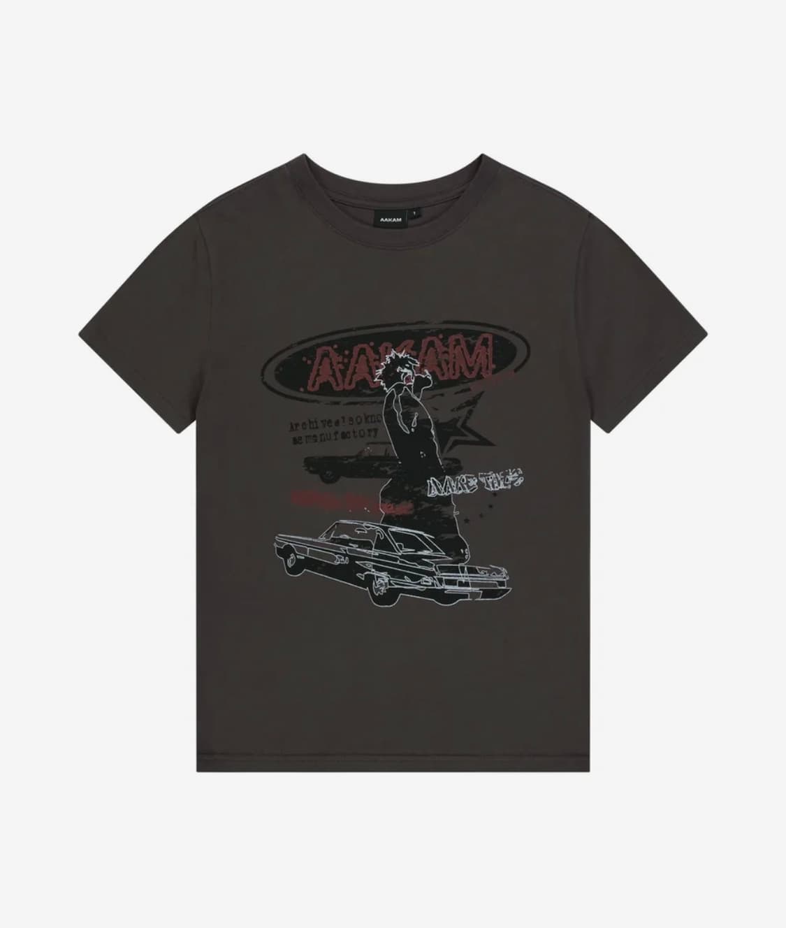 Cracked VTG Printed Half Top (Dark Gray) 상품이미지1