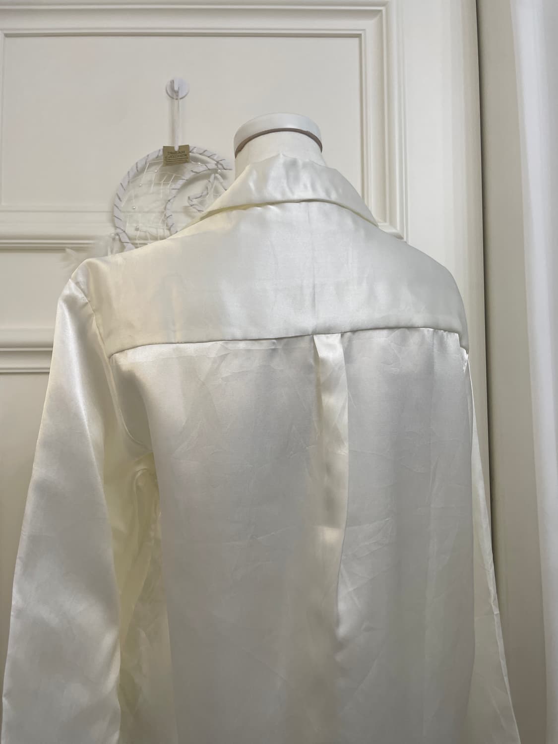 white 100% silk pajama set(size-L) 상품이미지5