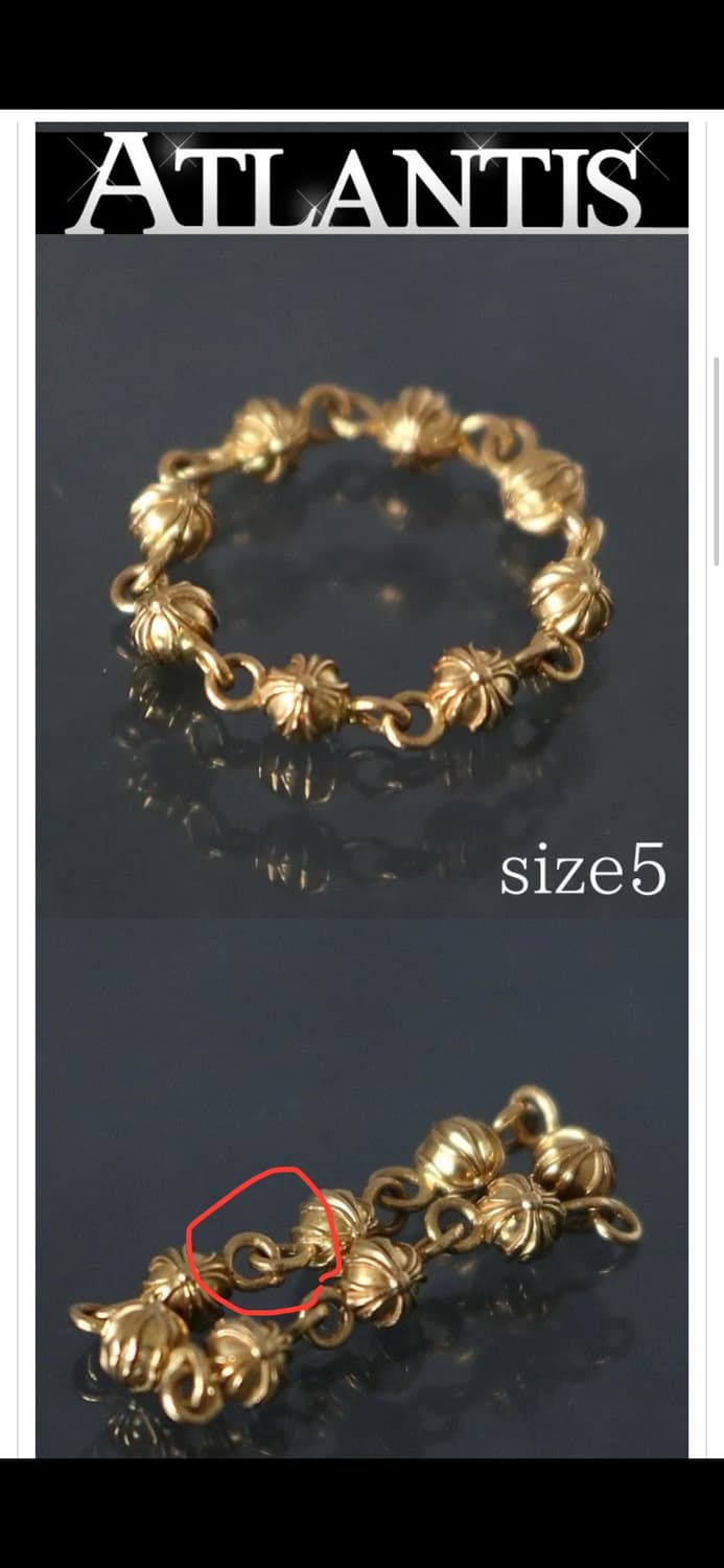 크롬하츠 22k 비즈 체인링 한국/일본 5호 상품이미지5