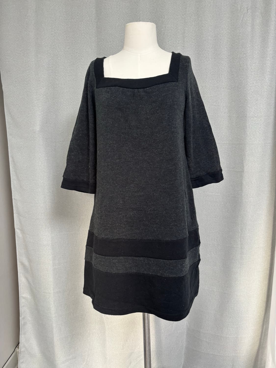 grove 스퀘어 7부 밑단 배색 원피스 상품이미지6