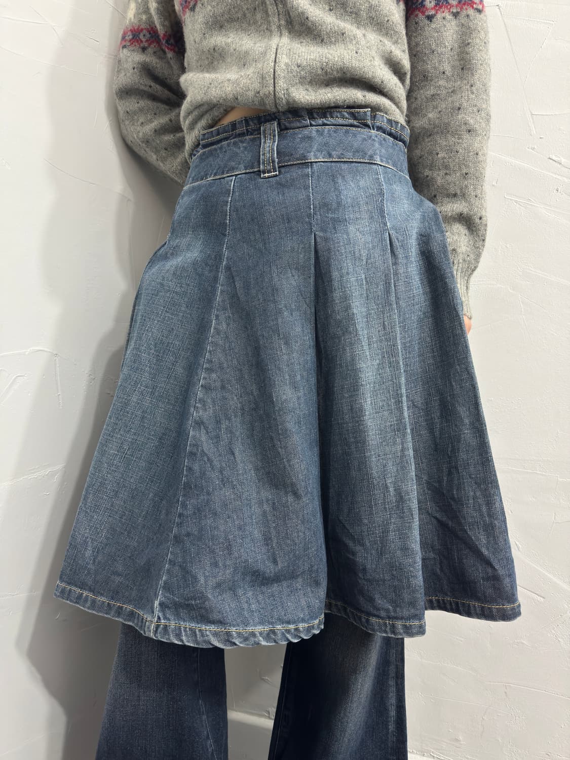 gamel road denim pleats skirt 상품이미지2