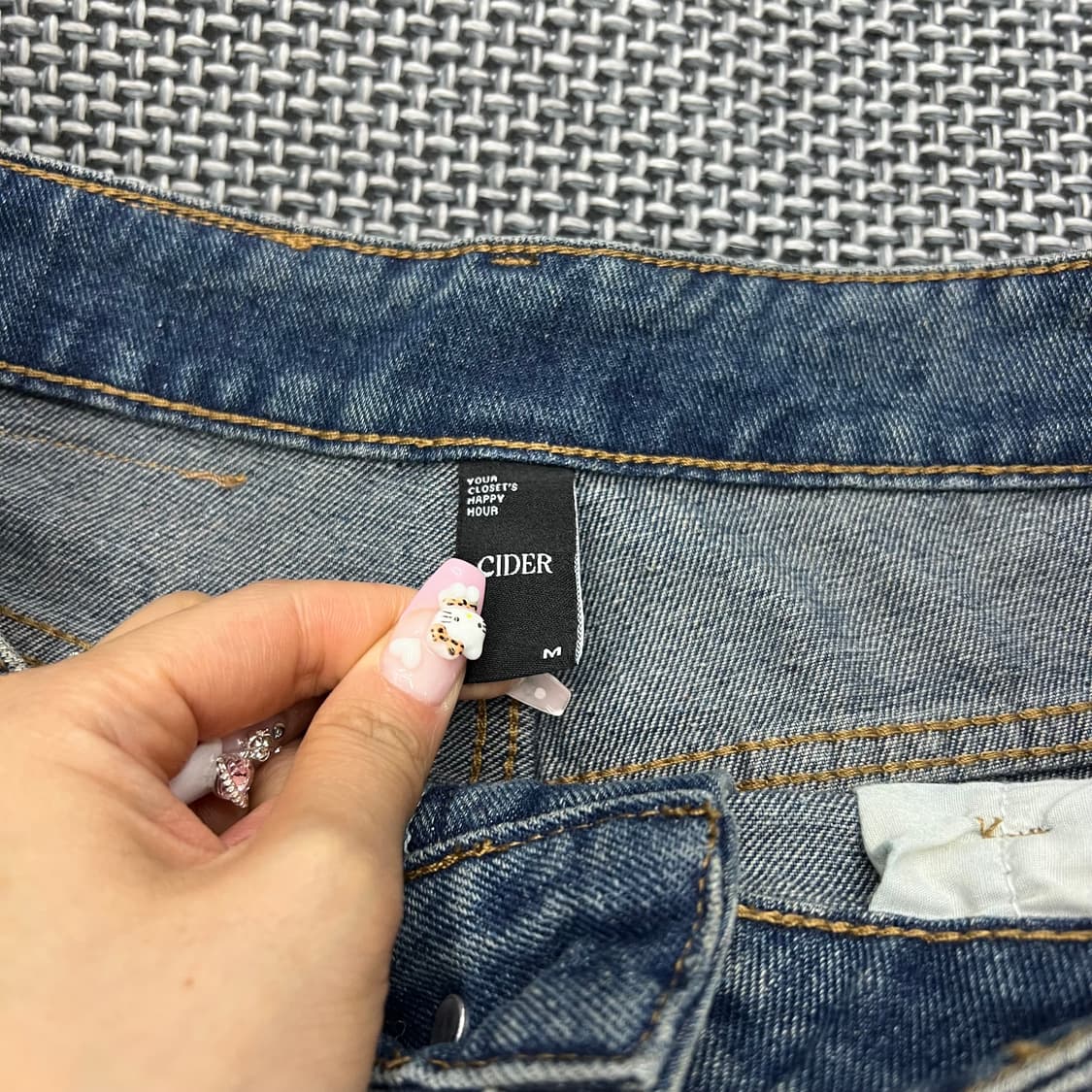 빈티지 리본 포인트 데님 부츠컷 팬츠 상품이미지2