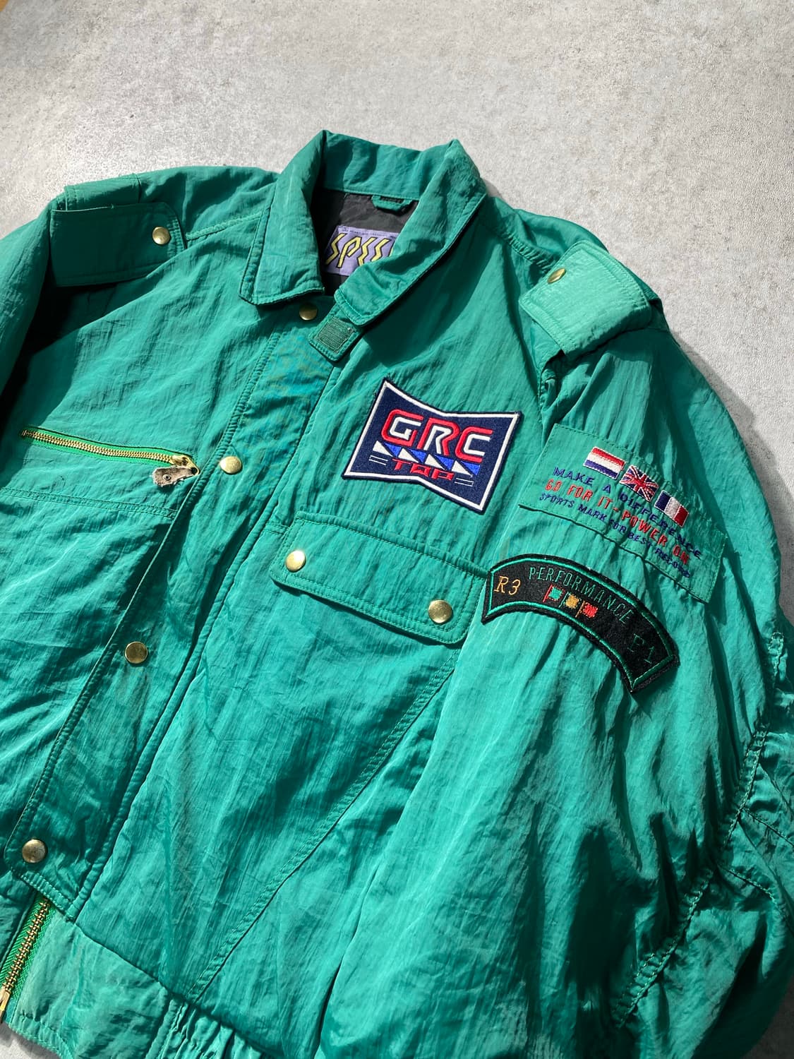 [M] 8-90s SPEED 빈티지 나일론 레이싱 자켓 상품이미지3