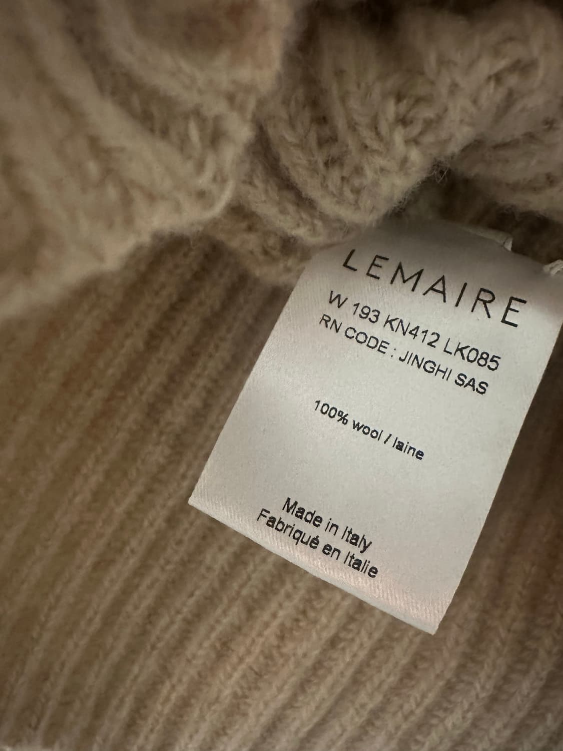 르메르 Lemaire 니트 오트밀 색상 상품이미지6