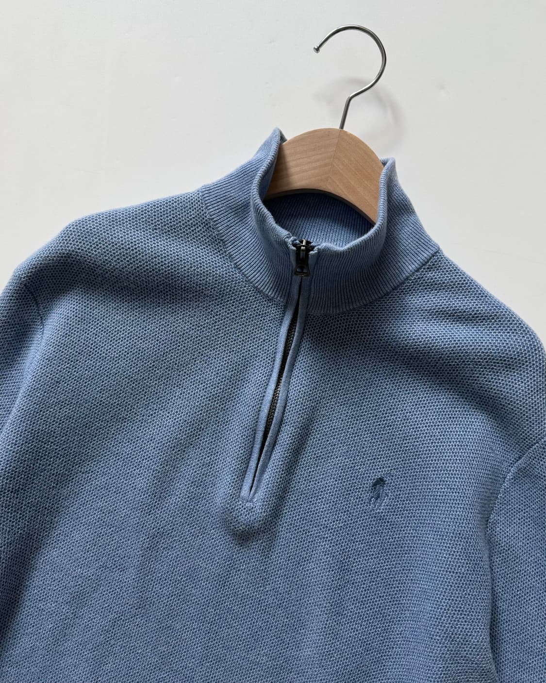 Polo 폴로 랄프로렌 신형 피마코튼 스카이블루 하프집업 니트 상품이미지6