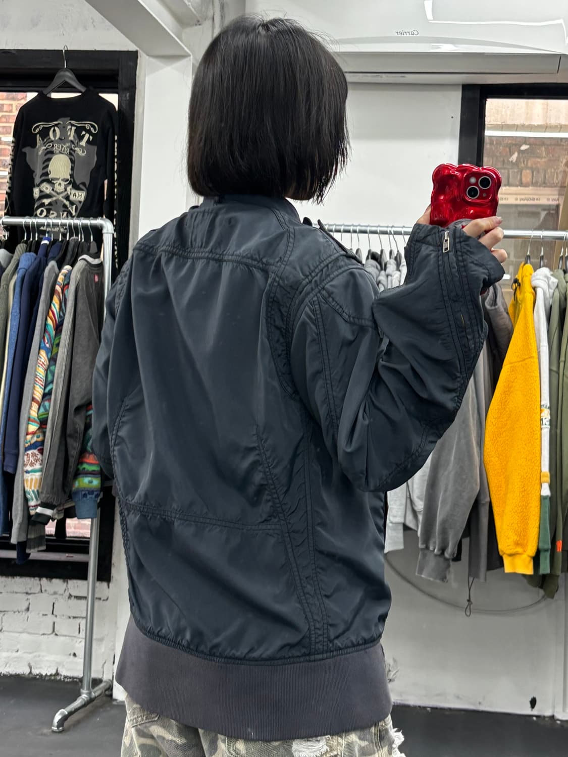 디젤 유틸리티 포켓 네이비 봄버자켓 상품이미지5