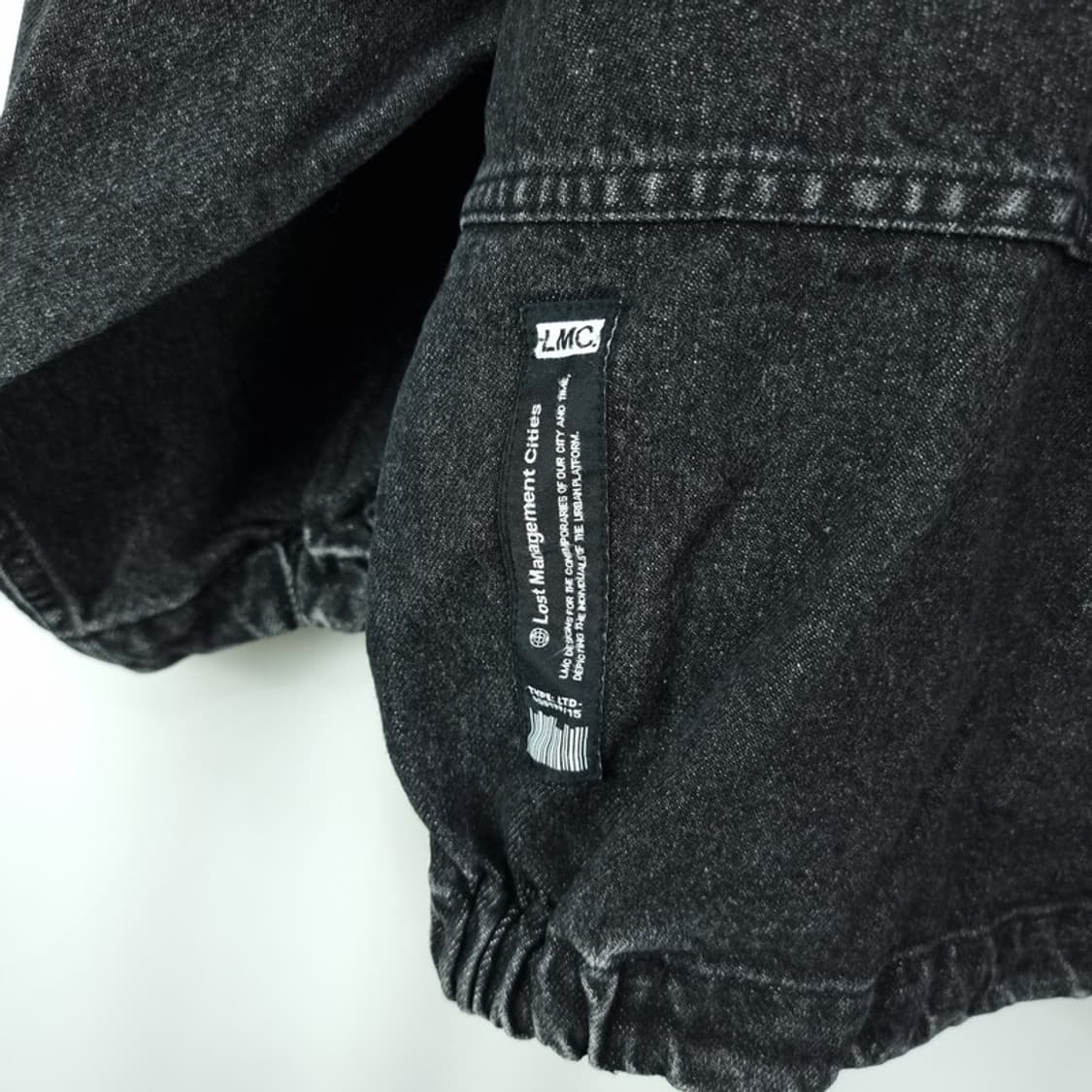 [엘엠씨] 오버핏 흑청 블랙 데님 워크 자켓 M20125 상품이미지6