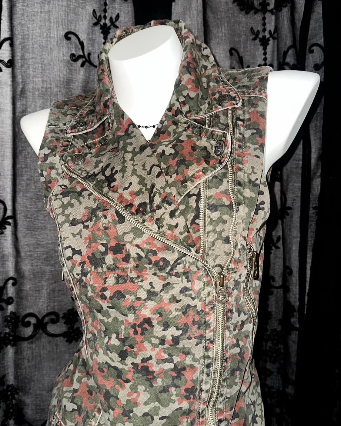 camouflage sleeveless biker vest 상품이미지2