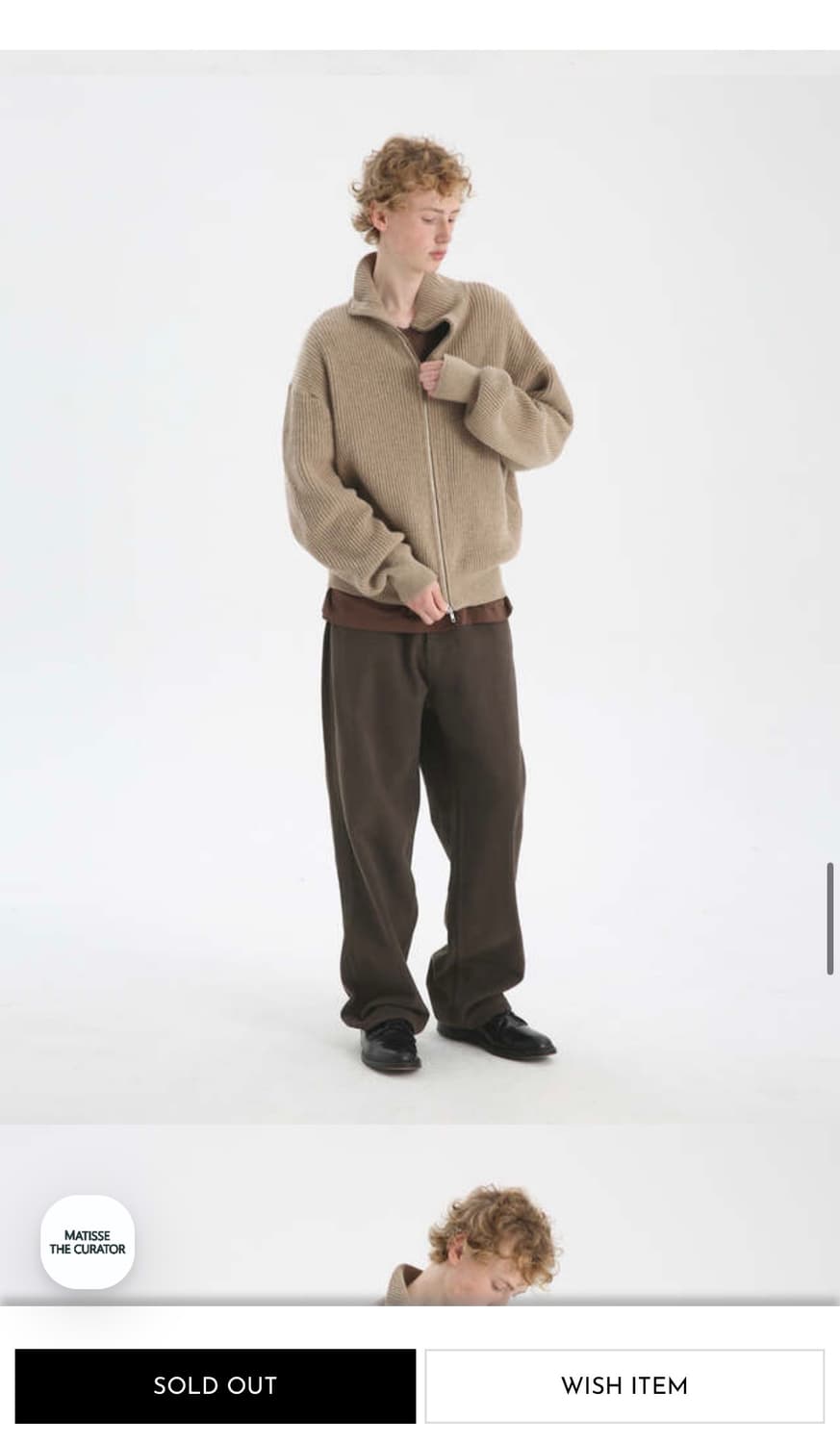 마티스 더 큐레이터 와이드 데님 팬츠(브라운,새상품) 상품이미지4