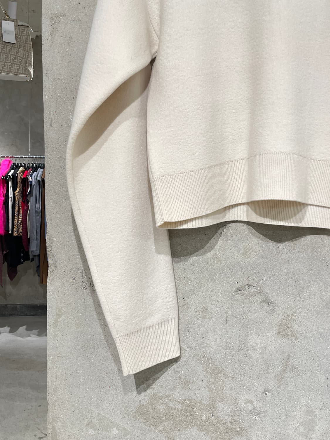 질샌더 아이보리 울 캐시미어 크루넥 오버 니트 상품이미지4