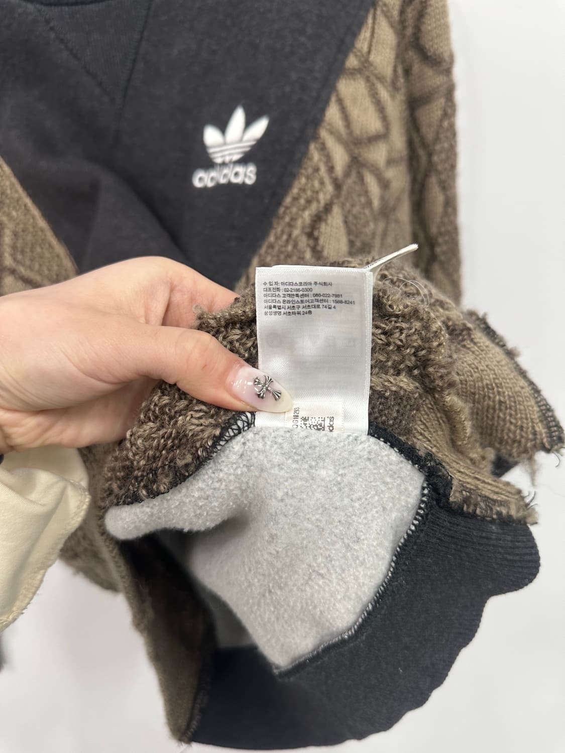 아디다스 니트 차콜 커스텀 맨투맨 상품이미지5