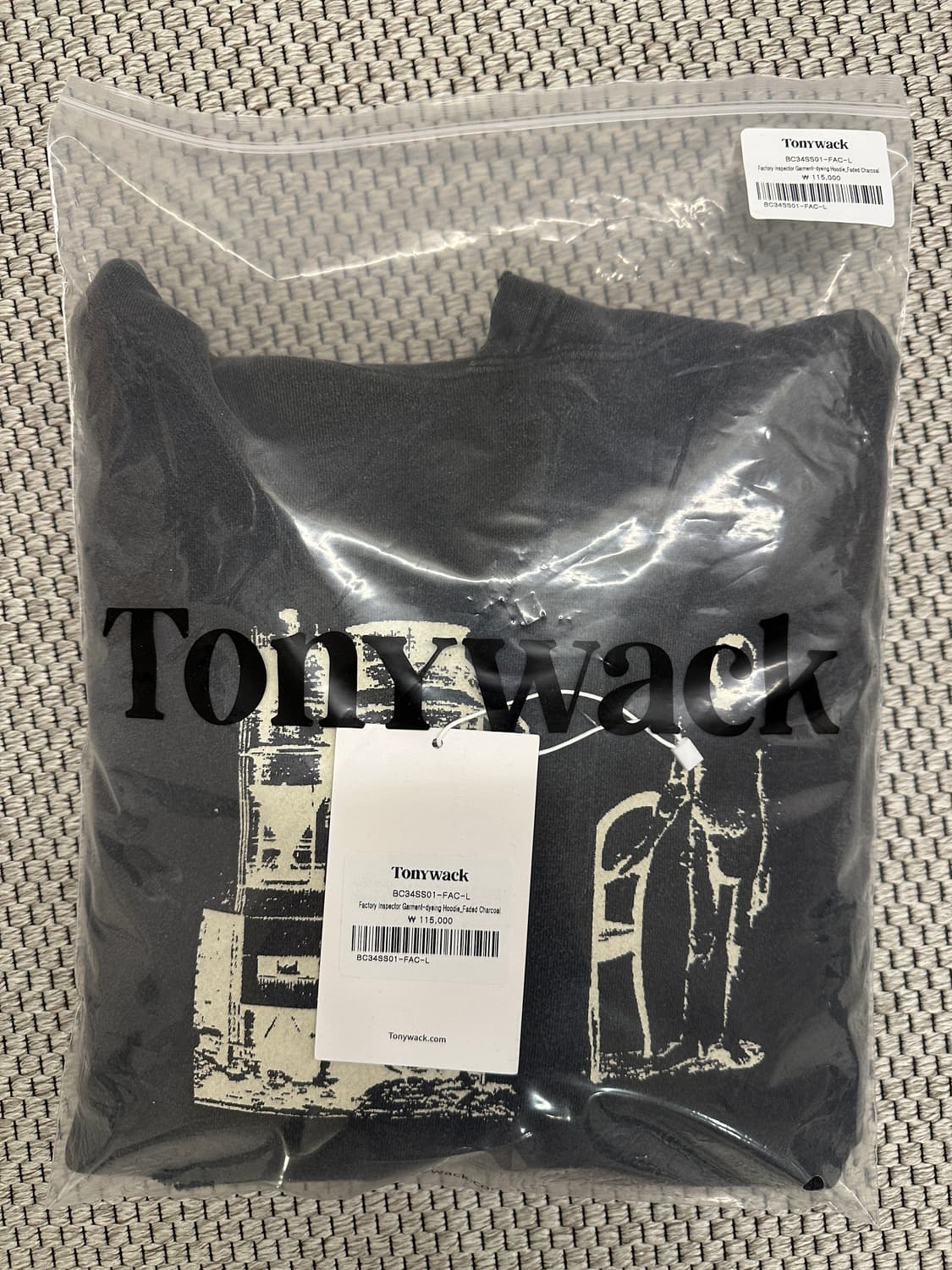 [L] 토니웩 팩토리 인스펙터 가먼트 다잉 후드_페이디드 차콜 상품이미지4