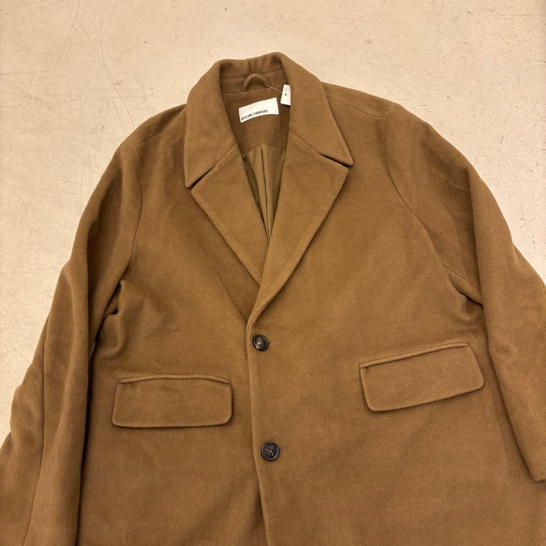 비슬로우 브라운 더블 롱코트 상품이미지2