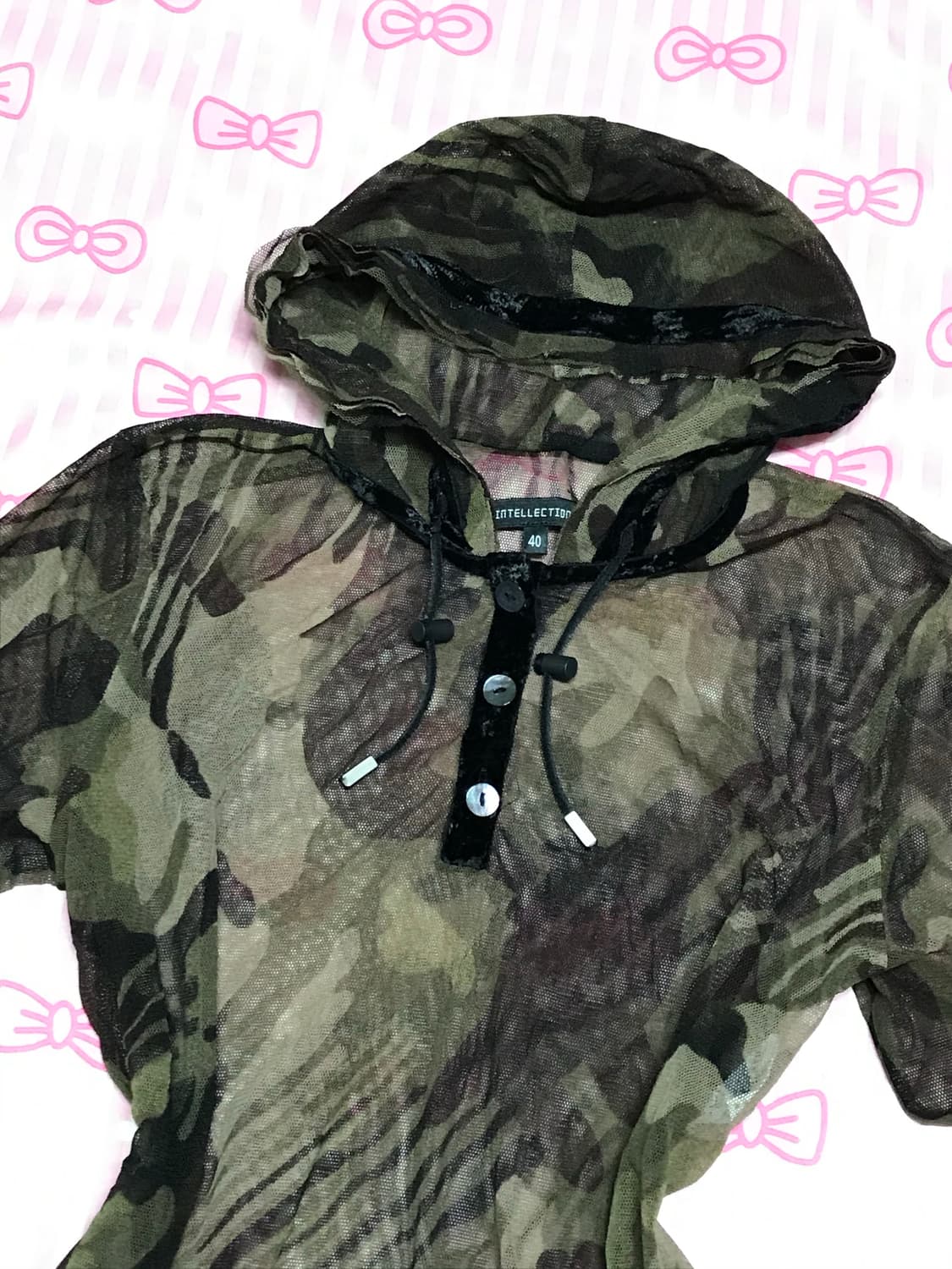 카모 시스루 후드 상품이미지3