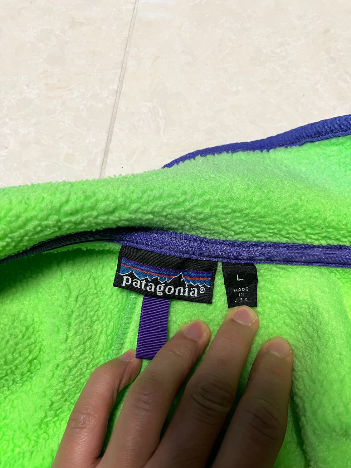 Rare) 80s-90s 미제 파타고니아 신칠라 라임그린 L 상품이미지3