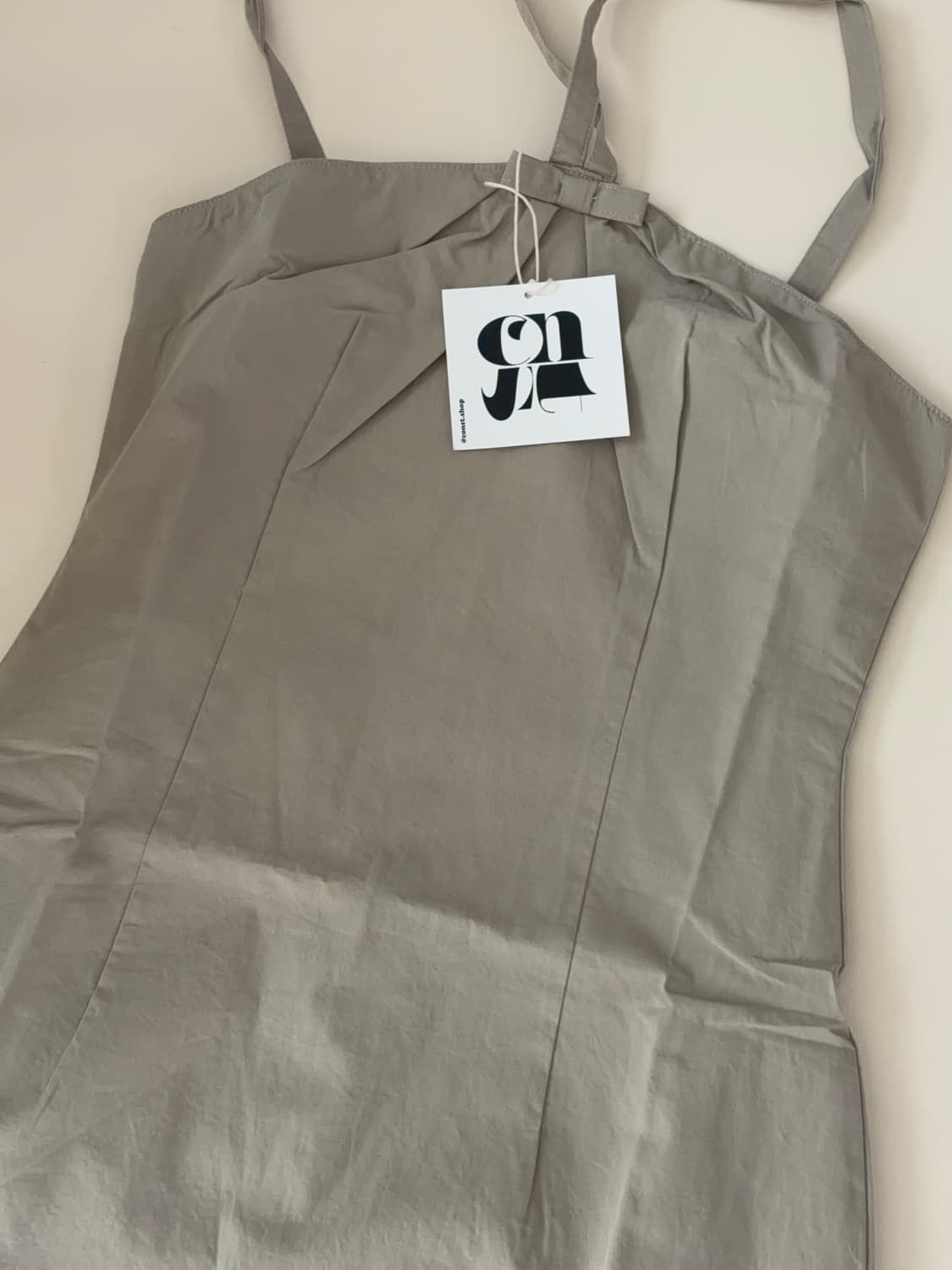 const 리본 홀터넥 미니 원피스 (카키) 상품이미지2