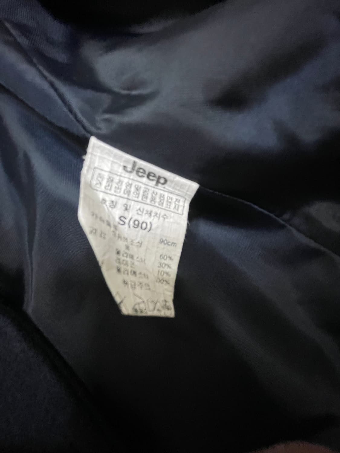 Jeep 지프 와펜 울 혼방 더블 숏 피코트(네이비S,90) 상품이미지3