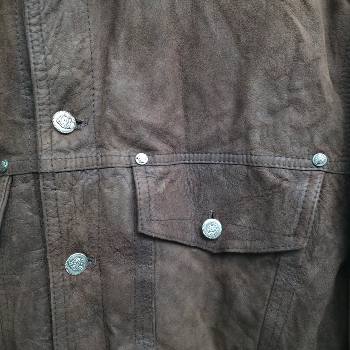 [S] 베르사체 브라운 스웨이드 가죽 자켓 상품이미지5