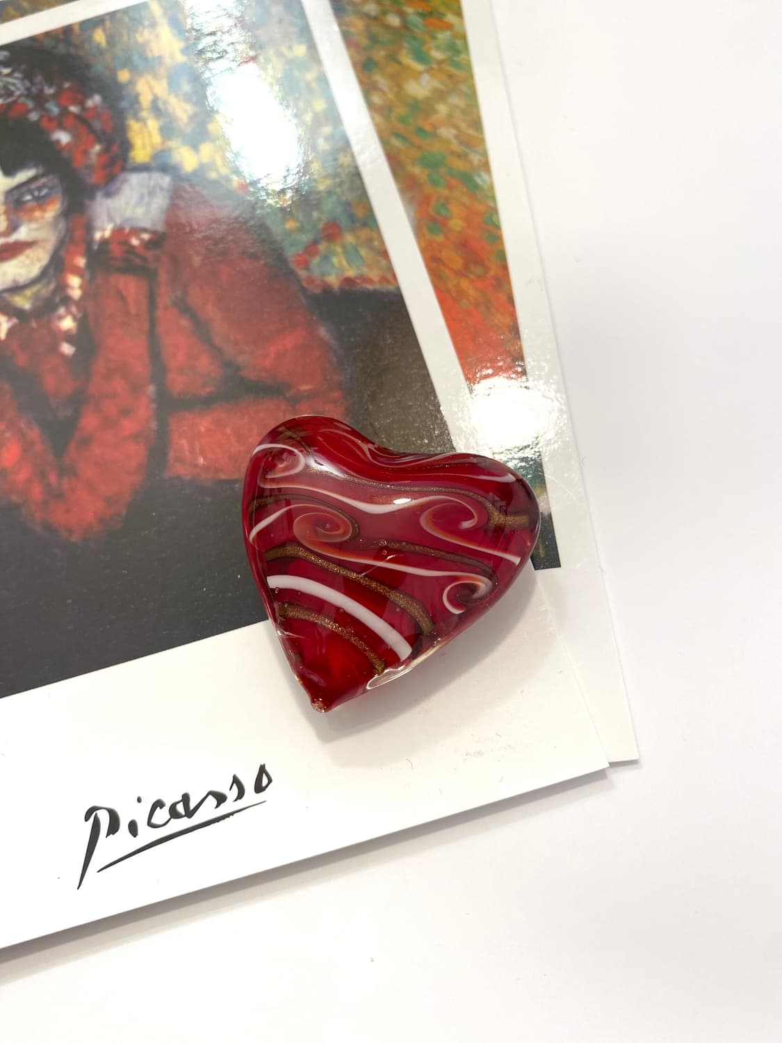 Glass Heart paperweight objet 상품이미지1