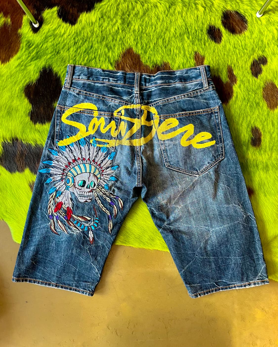 Sorridere Indian Skull Embroidery Shorts 상품이미지6