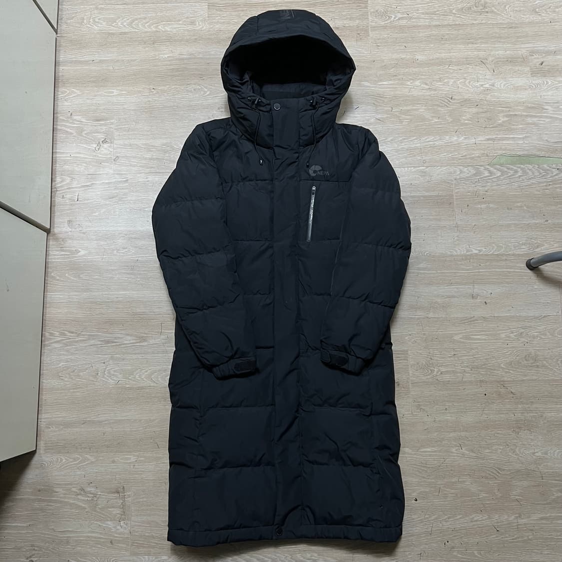 네파 여성 덕다운 로고 후드 롱패딩 점퍼 [블랙] XS/85 상품이미지1